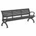 GLOBAL INDUSTRIAL 436978BK Aluminum Bench with Back, 73 x 22.75 x 30.75, Black