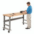 GLOBAL INDUSTRIAL 183168A Light Duty Butcher Block Top Adjustable Height Workbench, 800 lbs, 72 x 30 x 36 to 43, Gray