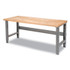 GLOBAL INDUSTRIAL 183166 Standard Duty Butcher Block Top Adjustable Height Workbench, 2,000 lbs, 60 x 30 x 30.88 to 36.88, Gray