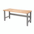 GLOBAL INDUSTRIAL 183166 Standard Duty Butcher Block Top Adjustable Height Workbench, 2,000 lbs, 60 x 30 x 30.88 to 36.88, Gray