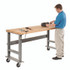 GLOBAL INDUSTRIAL 183149A Light Duty Butcher Block Top Adjustable Height Workbench, 800 lbs, 48 x 30 x 36 to 43, Gray