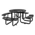 GLOBAL INDUSTRIAL 277150BK Expanded Steel Picnic Table, Round, 46" Dia x 29.5"h, Black Top, Black Base/Legs