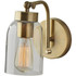 ADESSO INC 4286-21 Adesso Bristol Wall Lamp, 9inH x 5inW, Clear Shade/Antique Brass Base