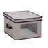 HONEY-CAN-DO INTERNATIONAL, LLC SFT-05375 Honey-Can-Do Canvas Dinnerware Storage Box, Medium Size, 8 1/2in x 12in x 12in, Black/Gray