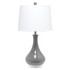 ALL THE RAGES INC LHT-4005-GY Lalia Home Droplet Table Lamp, 26-1/4inH, White Shade/Gray Base