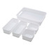 ADVANTUS CORP. 38578 Realspace Plastic Weave Bins, Assorted Sizes, White, Pack Of 5