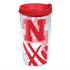 TERVIS TUMBLER COMPANY Tervis 1289736  Genuine NCAA Tumbler With Lid, Nebraska Cornhuskers, 16 Oz, Clear