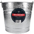 PRO-SOURCE 1210 10 Qt, 10-1/4" High, Galvanized Steel Round Gray Single Pail