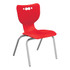 MOORECO INC 53316-5-RED Hierarchy 4-Leg Stackable Student Chairs, 16in, Red/Chrome, Set Of 5 Chairs