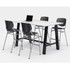 KFI FURNITURE, LLC 840031900579 KFI Studios Midtown Bistro Table With 4 Stacking Chairs, 41inH x 36inW x 72inD, Designer White/Black