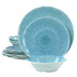 GIBSON OVERSEAS INC. Gibson 995116315M  Home Indigo Frost 12-Piece Melamine Dinnerware Set, Blue