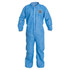 Dupont PB125SBULG00250 Disposable Coveralls: Size Large, Film Laminate, Zipper Closure