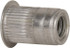 MSC ALA1-420-165 1/4-20, 0.39 Insert Diam, 0.58" OAL, Knurled Body Open End Threaded Insert