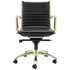 EURO STYLE, INC. Eurostyle 10674BLKMBG  Dirk Faux Leather Low-Back Commercial Office Chair, Matte Gold/Black