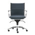 EURO STYLE, INC. Eurostyle 00674BLU  Dirk Faux Leather Low-Back Commercial Office Chair, Chrome/Blue