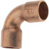 Mueller Industries BDNA-15816 Wrot Copper Pipe 90 ° Elbow: 1/4" x 1/4" Fitting, C x C