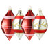 GIBSON OVERSEAS INC. Martha Stewart 995117540M  Holiday Ornament Set, 6inH x 3-1/4inW x 3-1/4inD, Red/Gold/Silver