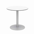 KENTUCKIANA FOAM INC KFI Studios 840031918260  Eveleen Round Outdoor Patio Table, 29inH x 30inW x 30inD, Designer White/Silver