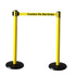 PRO-SAFE BP35ID2.3CAU-YB Free Standing Retractable Belt Barrier Post: 40" High, 2-1/2" Dia, Steel Post