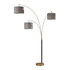 ADESSO INC 4210-21 Adesso Bergen 3-Arm Arc Lamp, 82inH, Gray Shade/Antique Brass Base