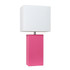 ALL THE RAGES INC Lalia Home LHT-3008-HP  Lexington Table Lamp, 21inH, White/Hot Pink