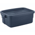 UNITED COMB & NOVELTY CORP. RMRT100004 Rubbermaid Roughneck Tote With Lid, 10 Gallons, 8-7/8inH x 15-7/8inW x 23-7/8inD, Dark Indigo Metallic