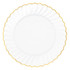 AMSCAN CO INC 430455 Amscan Scalloped Premium Plastic Plates With Trim, 10-1/4in, White/Gold, Pack Of 10 Plates