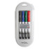 OFFICE DEPOT TUL P-3129G4/4(ST)  Permanent Markers, Fine Point, Silver Barrel, Assorted Ink Colors, Pack Of 4 Markers