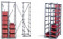 LEWISBins+ HRA1815 SH18117 Pick Rack: Add-on Rack with Hopper-Front Containers, 75 lb Capacity, 13.9" OAD, 75" OAH, 19.3" OAW