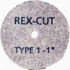 Rex Cut Abrasives 110603 Deburring Wheels; Wheel Diameter (Inch): 1 ; Face Width (Inch): 1/16 ; Center Hole Size (Inch): 1/8 ; Abrasive Material: Aluminum Oxide ; Grade: Coarse ; Wheel Type: Type 1