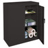 When functionality matters most, choose the Realspace steel storage cabinet. Organize books, craft materials and office supplies along the adjustable shelves, and keep it all secure with the door lock. This cabinet works well for a home, school or office space and complements most any decor with a sleek, metal design.  Solid steel construction.  2 adjustable shelves hold up to 100 lb each.  Locking doors.  Magnetic door catch.  Assembly required.  Cabinet with 2 adjustable shelves is 42in in height.  Sleek steel storage cabinet in black.  Eco-conscious choice - has one or more meaningful eco-attributes or eco-labels.  BIFMA level 1 certified - reduced impact from multiple eco-attributes and/or social attributes. Ranked in three tiers: level 1, 2, or 3.  This product is heavy and/or oversized and may need more than one person to handle.  Less harsh chemicals - made with fewer harsh chemicals, or safer chemicals than typical alternatives, helping  reduce your use of and exposure to substances that may be more harmful to your health and the environment.