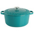 GIBSON OVERSEAS INC. 995118376M Spice by Tia Mowry Savory Saffron 6-Quart Enameled Cast Iron Dutch Oven, Teal