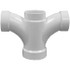 Jones Stephens PDT621 Drain, Waste & Vent Double Fixture Tee: 2 x 1-1/2 x 1-1/2 x 1-1/2" Fitting, Hub, Polyvinylchloride