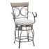 L. POWELL ACQUISITION CORP. ODP2862 Powell Niland Big And Tall Fabric Counter Stool With Arms, Gray/Pewter