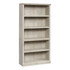 Organize your books, files or records or display your favorite china, collectibles or photos on this sturdy, attractive Sauder Select bookcase. The simple, chunky design fits well with any interior, adding handy storage to living and dining rooms, offices or hallways.  Constructed from engineered wood, this bookcase is durable and stable, holding strong to display your books, collectibles and photos for years to come.  Fixed shelves mean no wobbling or shifting, just solid storage.  Weight capacity per shelf tested for 35 lb.  Tall 5 shelf unit maximizes space, providing all the room you need to store and display your favorite belongings.  Flat top provides additional display space.  Light brown chalked chestnut finish suits contemporary and traditional decor.Measures 70in height to maximize storage.  Assembly required.  This product is heavy and/or oversized and may need more than one person to handle.