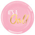 AMSCAN 430883  Oh Baby Girl Coupe Plastic Plates, 7-1/2in, Pink, Pack Of 20 Plates