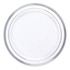 AMSCAN CO INC Amscan 438995  Trimmed Premium Plastic Plates, 6-1/4in, White/Silver, Pack Of 40 Plates