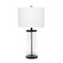 ALL THE RAGES INC LHT-5009-BK Lalia Home Entrapped Glass Table Lamp, 28inH, White Shade/Black Base