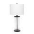 ALL THE RAGES INC Lalia Home LHT-5009-BK  Entrapped Glass Table Lamp, 28inH, White Shade/Black Base