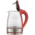 Bring form, function and safety to your kitchen with the elegantly designed Brentwood KT-1900 series glass electric kettle. With 1.7-liter water capacity and 1100-watt of power, this electric kettle is faster and more efficiently than a microwave. This kettle is constructed from durable and stain resistant borosilicate glass and BPA free Polypropylene (PP) plastic (Lid). Glowing blue LED lights indicate when kettle is on/heating, which creates a unique and attractive effect at the same time. Features include a concealed water heating element and a one touch flip-up lid and a washable spout filter for convenience. For safety purposes, this kettle is equipped with automatic shut-off, boil-dry protection, secure locking lid, cool-touch buttons and ergonomic stay-cool handle. For added convenience the kettle can be removed completely from the detachable base, after boiling, for cord free use.   Full glass kettle is BPA-free and features a concealed heating element  Power indicator light  cETL approved  1,100 watts  Cordless for easy filling and pouring  1.7 liter capacity  Blue LED illuminates kettle while boiling  Boil dry and overheat protection  360 swivel base with cord storage  1-year manufacturer warranty