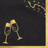 AMSCAN 702854  Hello NYE Beverage Napkins, 5in x 5in, Black, Pack Of 120 Napkins