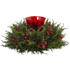 NEARLY NATURAL INC. Nearly Natural 4892  6-1/2inH Cedar Berry Candelabrum, 6-1/2inH x 16inW x 15inD, Red/Green