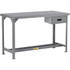 Little Giant. WST1-2448-36-DR Stationary Work Benches, Tables; Bench Style: Welded Work Table ; Edge Type: Square ; Leg Style: 4-Leg; Fixed ; Depth (Inch): 48in ; Color: Gray ; Maximum Height (Inch): 36in