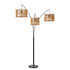 ADESSO INC 4199-12 Adesso Cabana 3-Light Arc Lamp, 82inH, Natural Rattan Shade/Dark Bronze Base