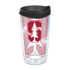 TERVIS TUMBLER COMPANY 1289611 Tervis Genuine NCAA Tumbler With Lid, Stanford Cardinal, 16 Oz, Clear