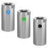 ADIR CORP. ALP475-27-R-T-CO Alpine Industries Stainless Steel Compost Bin, Recycling Can And Trash Receptacle, 27 Gallons, Silver, Set Of 3 Receptacles