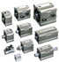 SMC PNEUMATICS NCDQ2B80-30DZ Double Acting Rodless Air Cylinder: 3-1/4" Bore, 1-3/16" Stroke, 145 psi Max, 3/8 NPT Port, Double Clevis Mount