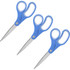 SP RICHARDS Sparco 39043BD  Bent Multipurpose Scissors - 8in Overall Length - Bent - Stainless Steel - Blue - 3 / Bundle