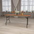 FLASH FURNITURE YTWTFT3072TBL  Rectangular Folding Banquet Table, 30-1/4inH x 30inW x 72inD, Natural/Black