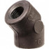 USA Industrials ZUSA-PF-6528 Black 45 &deg; Elbow: 1/2", Threaded